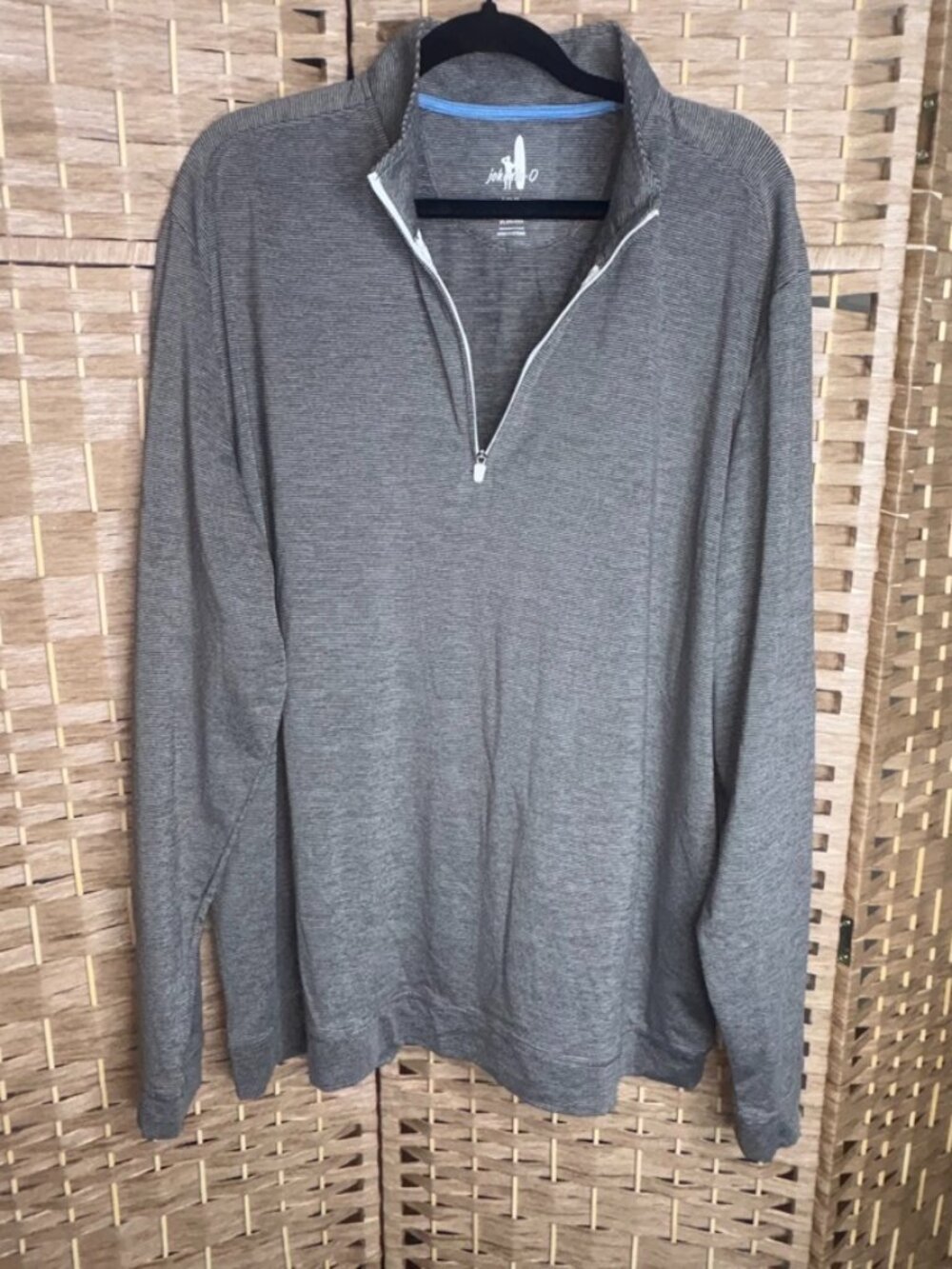 Johnnie-O Men's Vaughn Quarter-Zip Pullover Stripe Brown Fall Preppy XXL